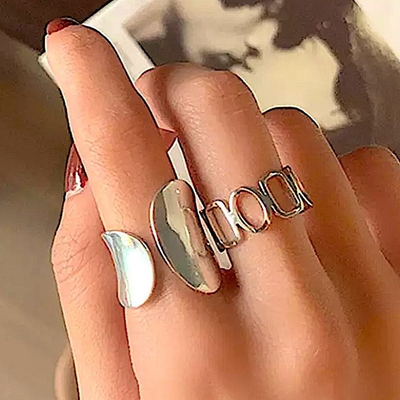 STERLING SILVER MINIMALIST RING SET - Picture 1 of 8